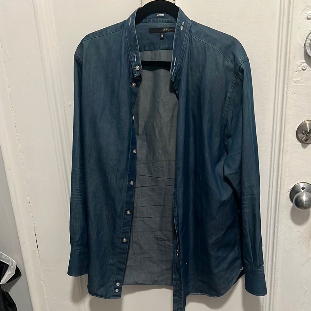 7 For All Mankind Blue Lightweight Denim Shirt Jacket